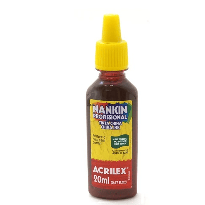 TINTA CHINA NANKIN ACRILEX MARRON 20 ml