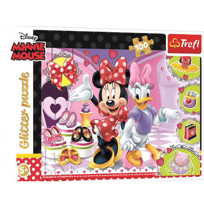 PUZZLE 100 PIEZAS MINNIE DISNEY JUNIOR GLITTER 3+ 52X38CMS. ADP-2715-MIN