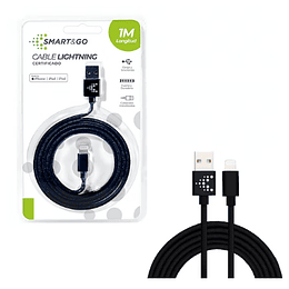 CABLE USB MFI LIGHTNING 1M NEGRO 