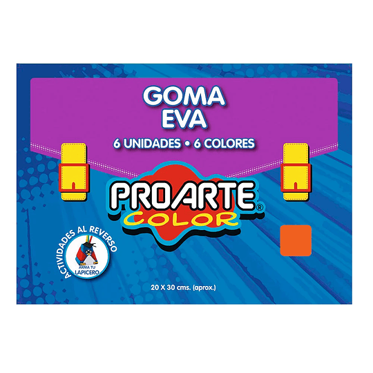 SET GOMA EVA PROARTE 6 PLIEGOS  20 X 30 cms. 6 COLORES
