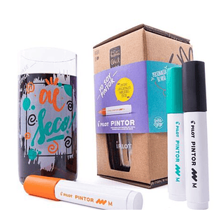 VASO GREEN GLASS PILOT +3 PINTOR MEDIO SURT. 