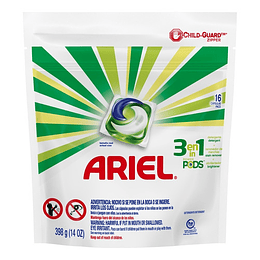 DETERGENTE ARIEL PODS 16 CAPSULAS 3 EN 1