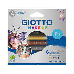 LAPIZ PINTA CARA GIOTTO 6 COLORES METALIZADOS GLAMOUR 