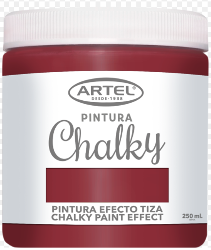 PINTURA CHALKY ARTEL EFECTO TIZA 250ML ROJO CEREZA 1