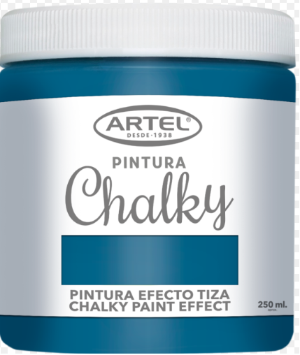PINTURA CHALKY ARTEL EFECTO TIZA 250ML AZUL LAGUNA 1