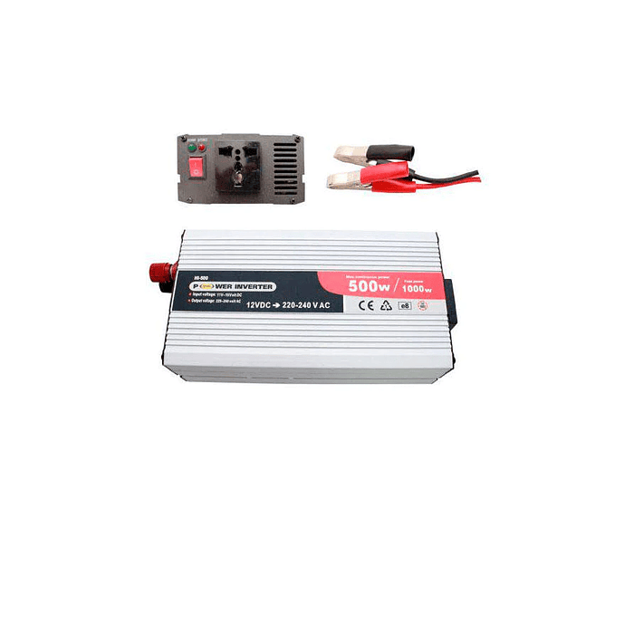 INVERSOR DE VOLTAJE 12V/220V 500W PARA AUTO HI-500