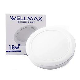 PLAFON LED SOBREPUESTO WELLMAX 18W REDONDO LUZ FRIA