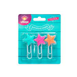 SET 3 CLIP ESTRELLA FLUOR VILLAGE 