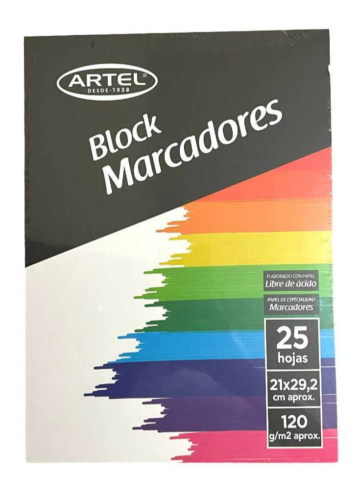 BLOCK ARTEL MARCADORES A4 25HJS. 120G 21X 29,2CMS. 1