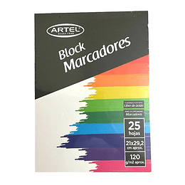 BLOCK ARTEL MARCADORES A4 25HJS. 120G 21X 29,2CMS.