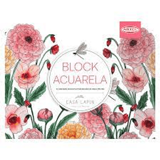 BLOCK ARTEL ACUARELA PREDIBUJADO P/PINTAR 12 DISEÑOS 300G