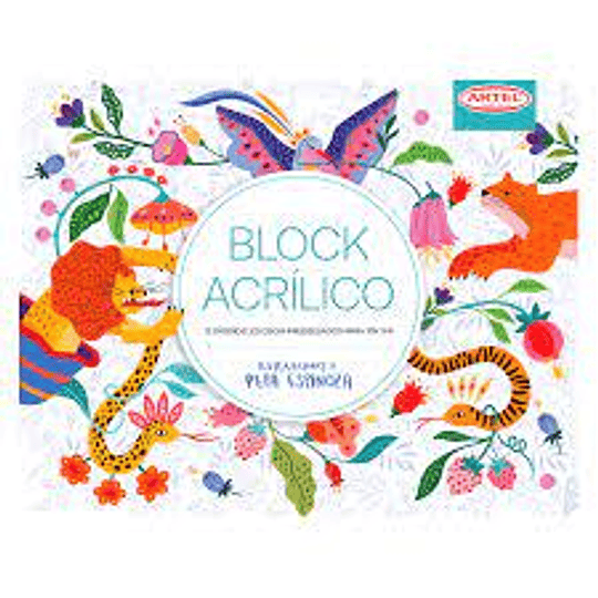 BLOCK ARTEL ACRILICO PREDIBUJADO P/PINTAR 12 DISEÑOS 300G