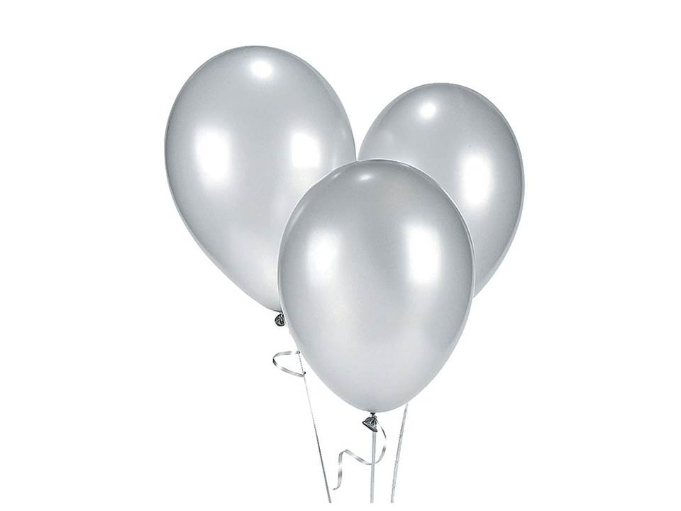 GLOBO GLAM N° 9 METALIZADO PLATEADO 25 UND. 1