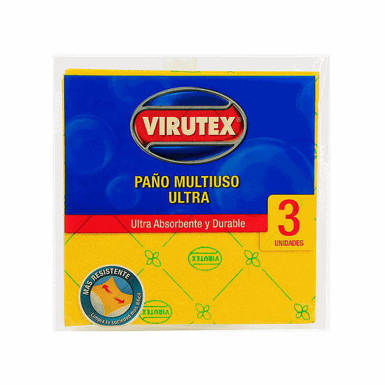PAÑO MULTIUSO VIRUTEX ULTRA X  3 UNIDADES CLASICA