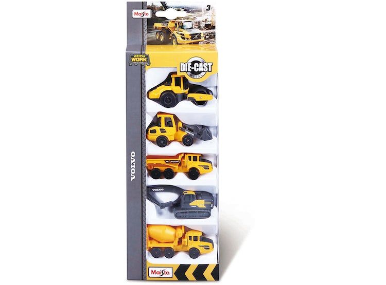 MINI MAQUINA DE TRABAJO MAISTO VOLVO CONSTRUCCION PACK 5 UNID. 7CM. 1