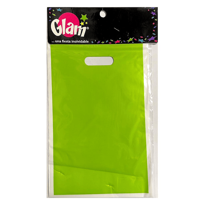 BOLSA PARA DULCES GLAM COLOR VERDE LIMA 10UNID.