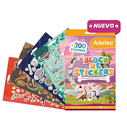 BLOCK DE STICKERS ADETEC DINOSAURIOS 