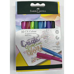 PACK LAPIZ PASTA FABER 1.0 CX COLOUR 10 UNIDADES