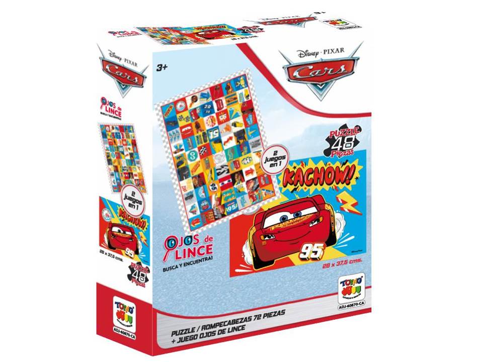 JUEGO 2 EN 1 PUZZLE 48 PZS + OJOS DE LINCE CARS DISNEY TOYNG ADJ-60870 1