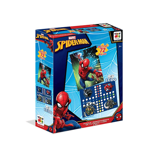 JUEGO 2 EN 1 PUZZLE 72 PZS + LUDO SPIDER-MAN MARVEL TOYNG 3+ ADJ-20870