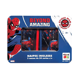 JUEGO DE NAIPES INGLES SPIDER-MAN TOYNG CAJA METALICA 3+ ADJ-23830