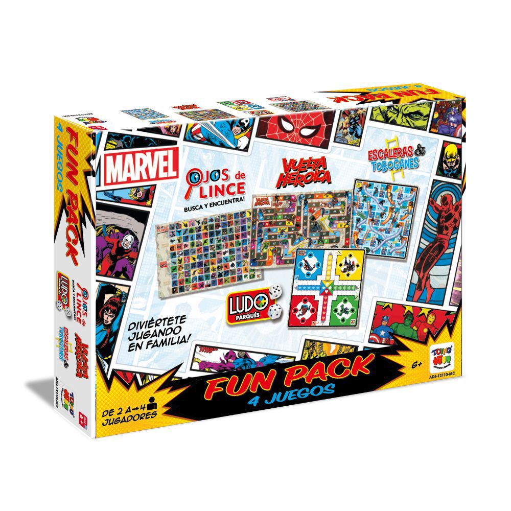 FUN PACK 4 JUEGOS MARVEL COMIC TOYNG 6+ ADJ-12110 1
