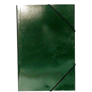 CARPETA CARTON BUHO C/ELASTICO VERDE OSCURO 