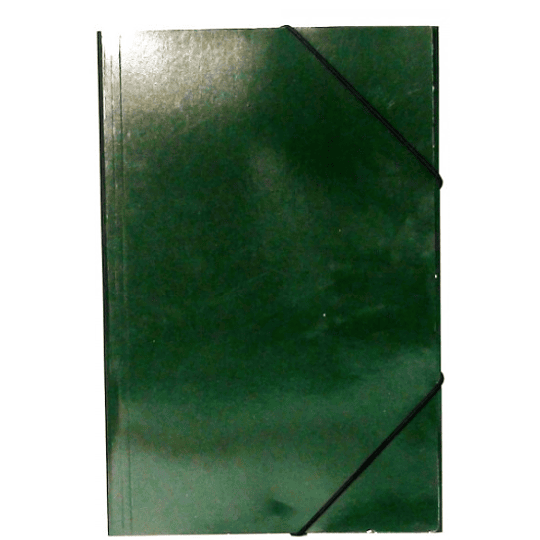 CARPETA CARTON BUHO C/ELASTICO VERDE OSCURO 