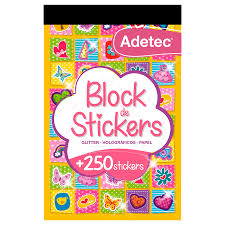 BLOCK DE FIGURAS CON ADHESIVO ADETEC ÑAM ÑAM/BRILLOS + 250 STICKERS 1