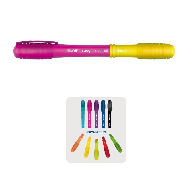 BOLIGRAFO MILAN SWAY COMBI DUO 1MM ROSADO/AMARILLO 1