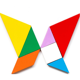 JUEGO DIDACTICO DE MADERA TANGRAM PLANO CHICO 7PZS. KINDER MIX