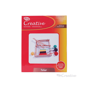 TELAR + 4 LANAS DE COLORES +1 BASE + 2 AGUJAS