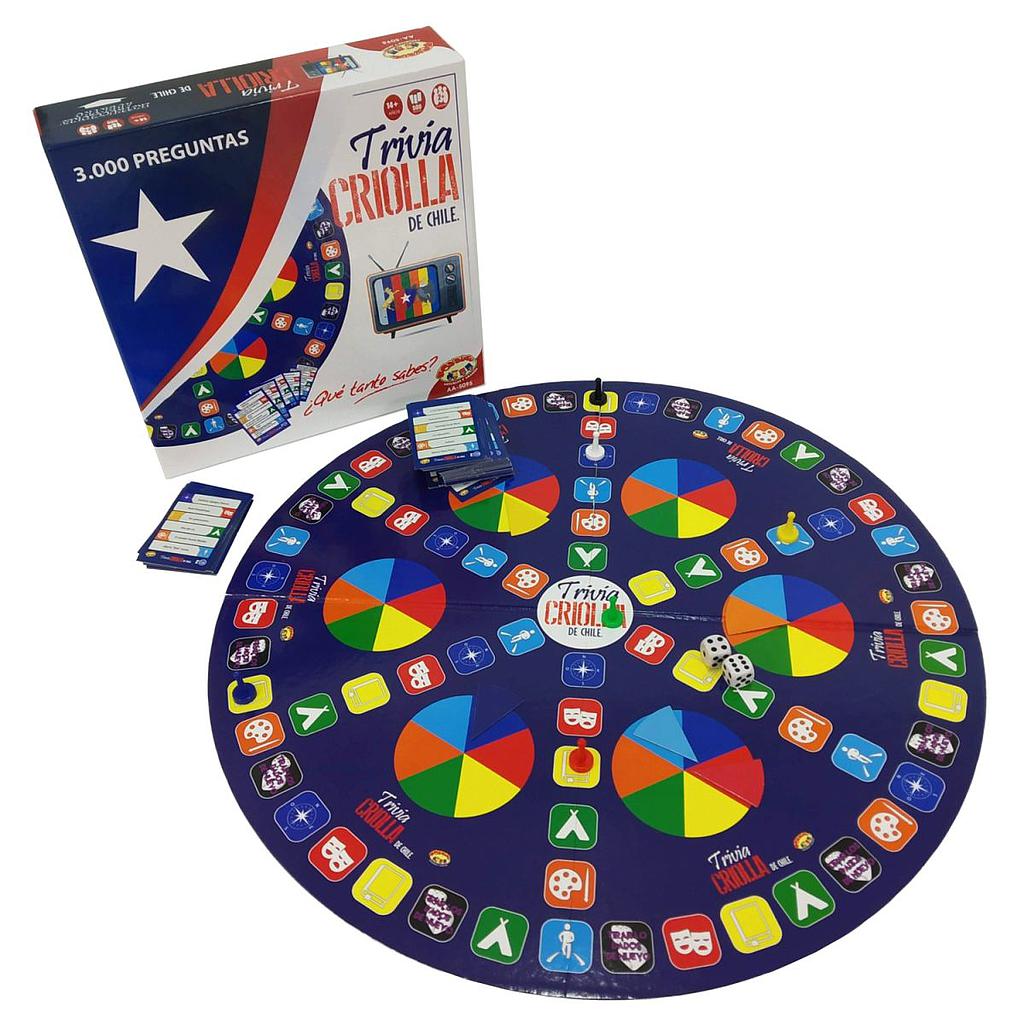 TRIVIA CRIOLLA CHILENA (+14 AÑOS) CON 500 TARJETAS Y 2 JUGADORES AA-5095 1