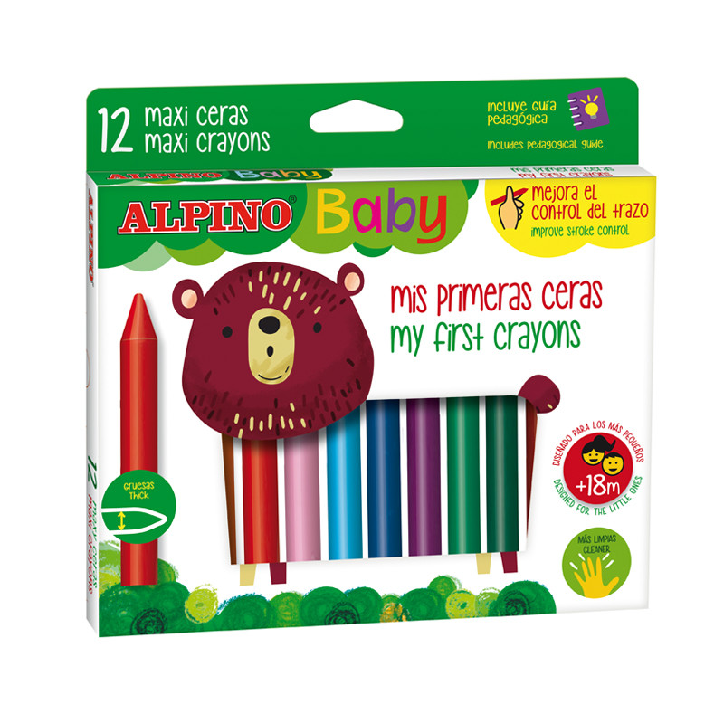 CRAYONES DE CERA ALPINO BABY 12 COLORES (+18M) 1