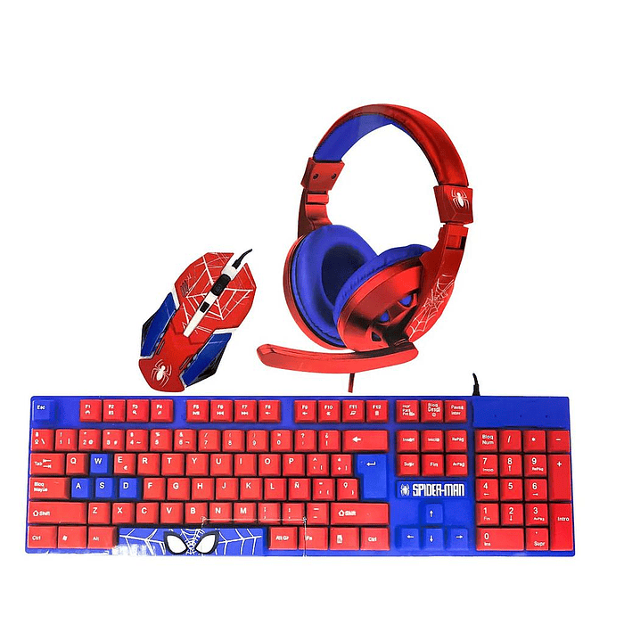 KIT TECLADO/MOUSE/ AUDIFONOS GAMER MARVEL SPIDERMAN