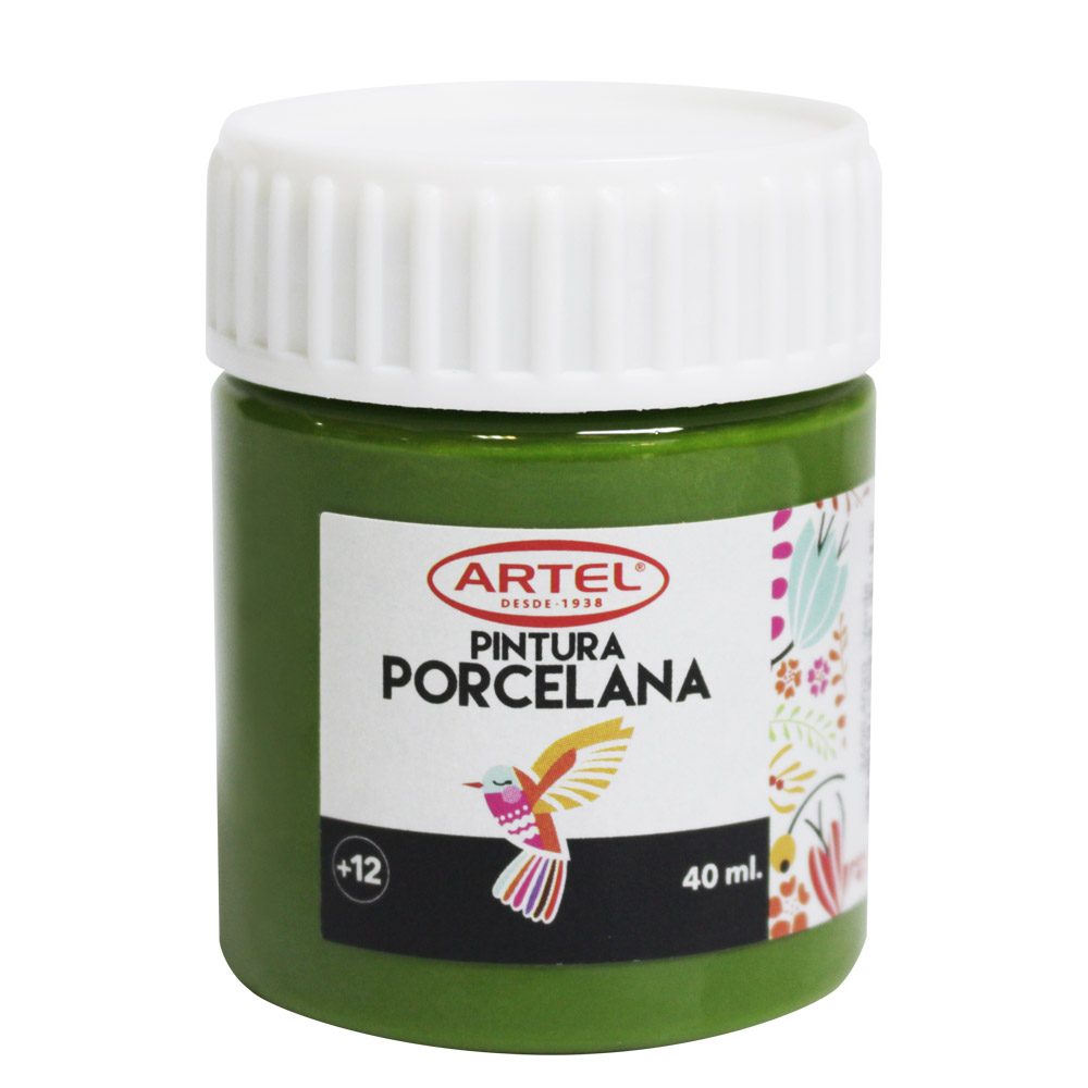 PINTURA PORCELANA ARTEL VERDE 40ML. 1