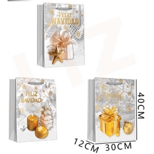 BOLSA DE REGALO NAVIDAD FELIZ NAVIDAD 40 X 30 X 12 CMS.