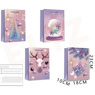 BOLSA DE REGALO NAVIDAD ADORNOS NAVIDAD 23 X 18 X 10 CMS.