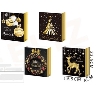BOLSA DE REGALO NAVIDAD FELIZ NAVIDAD 23.5 X 19.5 X 8 CMS.