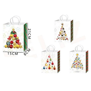 BOLSA DE REGALO NAVIDAD ARBOL 21 X 15 X 8 CMS.