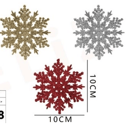 ADORNO NAVIDEÑO COPO DE NIEVE 10 X 10 CMS. 3 UNIDADES