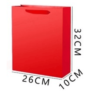 BOLSA DE REGALO ROJA 32 X 26 X 10 CMS.