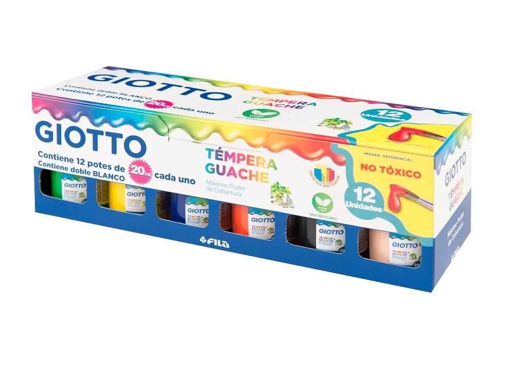 TEMPERA GIOTTO 12 COLORES 20ml 1