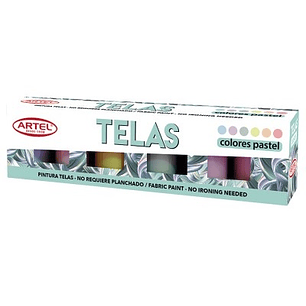 PINTURAS P/TELA ARTEL 6 COLORES PASTEL