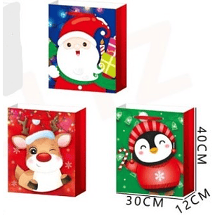 BOLSA DE REGALO NAVIDAD FELIZ NAVIDAD 40 X 30 X 12 CMS.