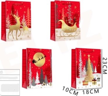 BOLSA DE REGALO NAVIDAD ARBOL 23 X 18 X 10 CMS. 1