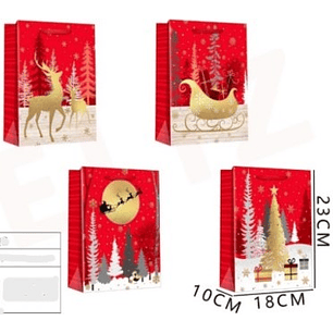 BOLSA DE REGALO NAVIDAD ARBOL 23 X 18 X 10 CMS.