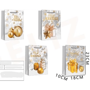 BOLSA DE REGALO NAVIDAD FELIZ NAVIDAD 23 X 18 X 10 CMS.