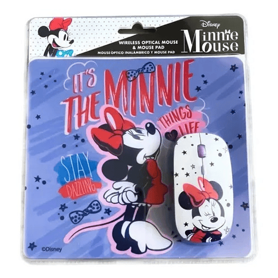 KIT PAD MOUSE + MOUSE INALAMBRICO MINNIE 2