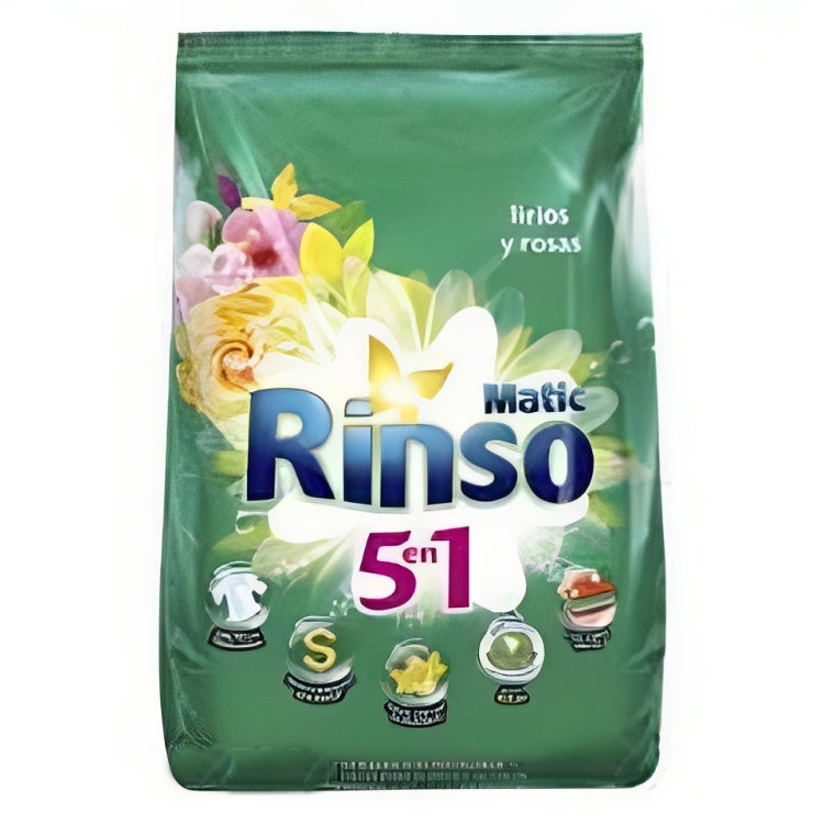 DETERGENTE RINSO MATIC 2,7 KGR. LIRIOS Y ROSAS 5 en 1 1